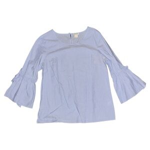 J. Crew Blue Bow-sleeve Top